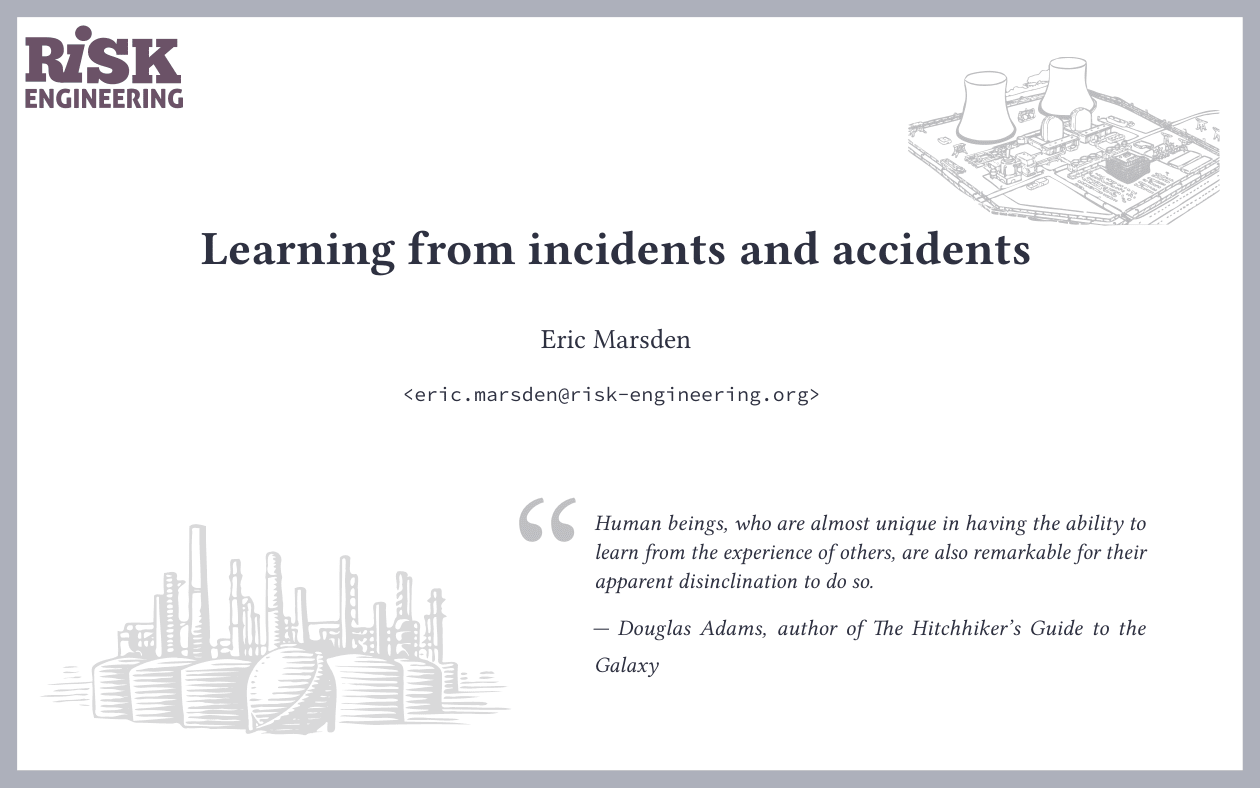 Learning from Incidents ( Learning Lessons from Accidents